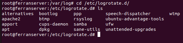 ls /etc/logrotate.d