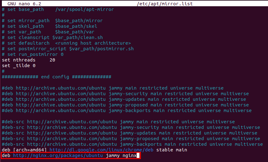 nano /etc/apt/mirror.list amb nginx afegit