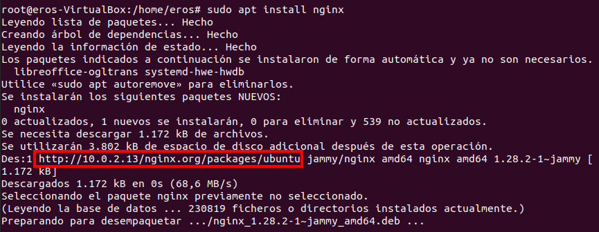 apt install nginx des del mirror local