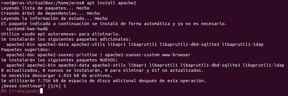 apt install apache2